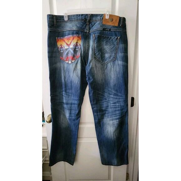 Parish Mens Blue Straight Leg Denim Jeans‎ Size 42x32 - Picture 5 of 12